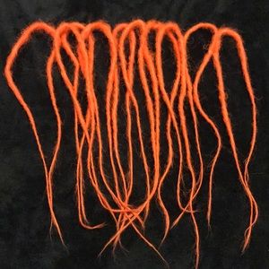 10 piece bright orange dread hair extensions